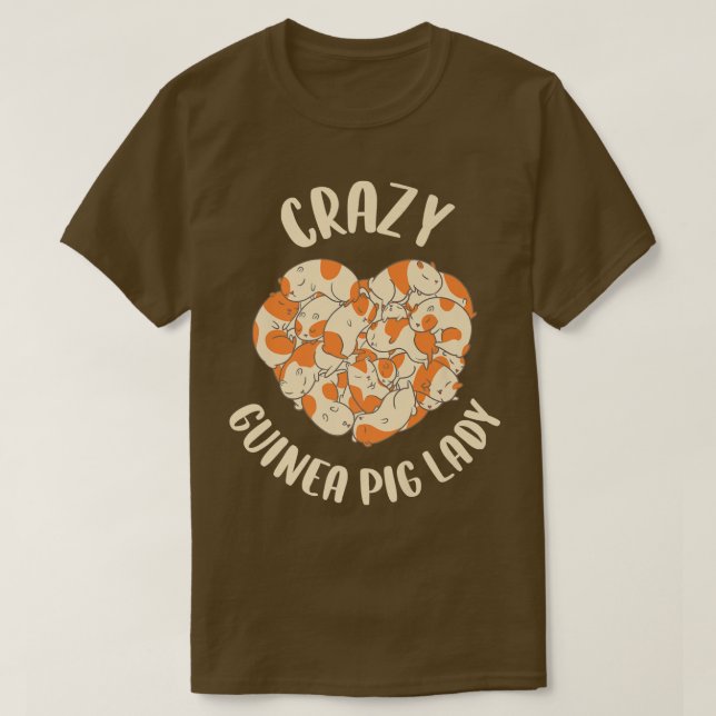 Camiseta Crazy Guinea Pig Lady  (Frente do Design)