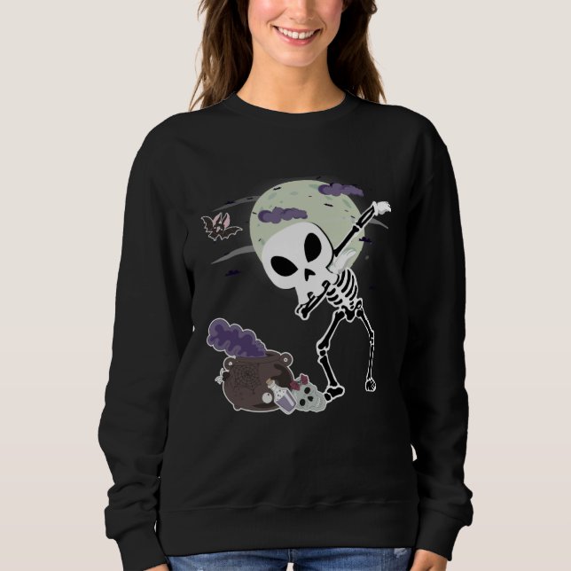 Camiseta Crazy Halloween Alien Skull Dab Kids Skeleton Dabb (Frente)
