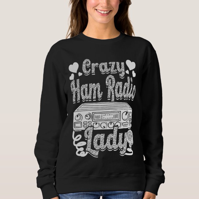 Camiseta Crazy Ham Radio Lady Ham Amateur Radio Operator Wo (Frente)