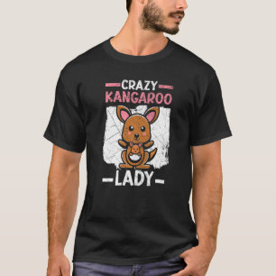 Camiseta Crazy Kangaroo Lady Wildlife Animal Austrália