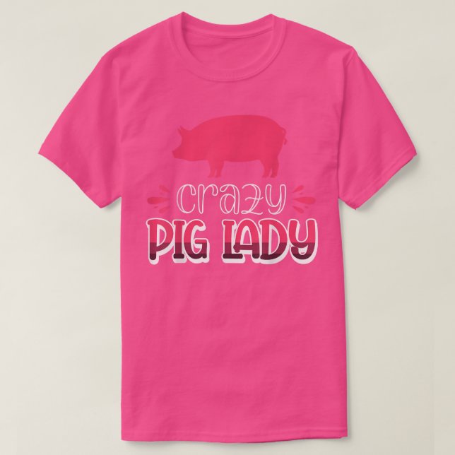 Camiseta Crazy Pig Lady612  (Frente do Design)