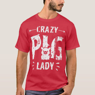 Camiseta Crazy Pig Lady Pig Lover Animal Farm Farmer Farmin