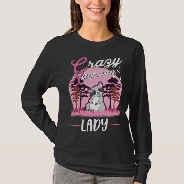 Camiseta Crazy Raccoon lady Raccoon Girl (Frente)