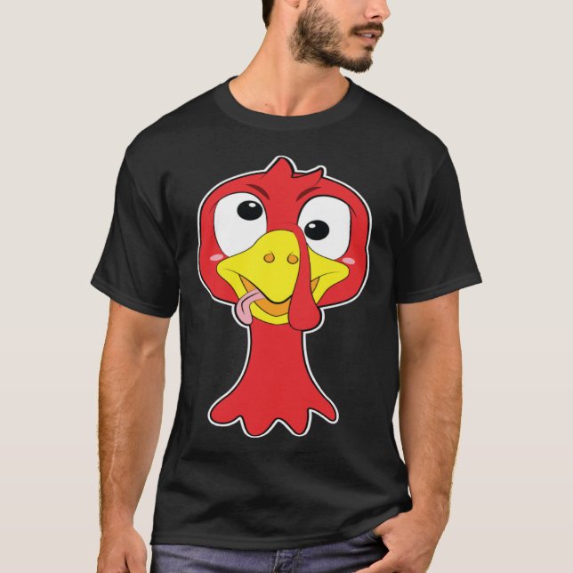 Camiseta Crazy Trippy Thanksgiving Turkey Head (Frente)