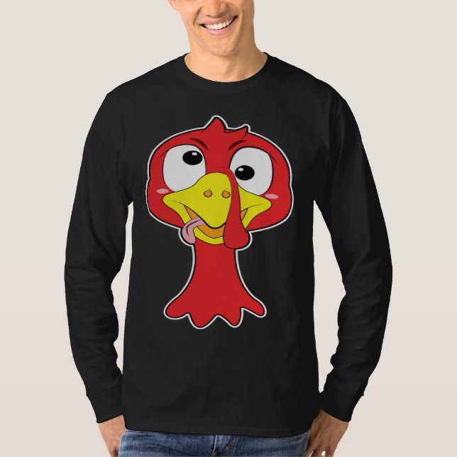 Camiseta Crazy Trippy Thanksgiving Turkey Head (Frente)