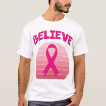 Crê em Fita Cor-de-Rosa Camisa-T