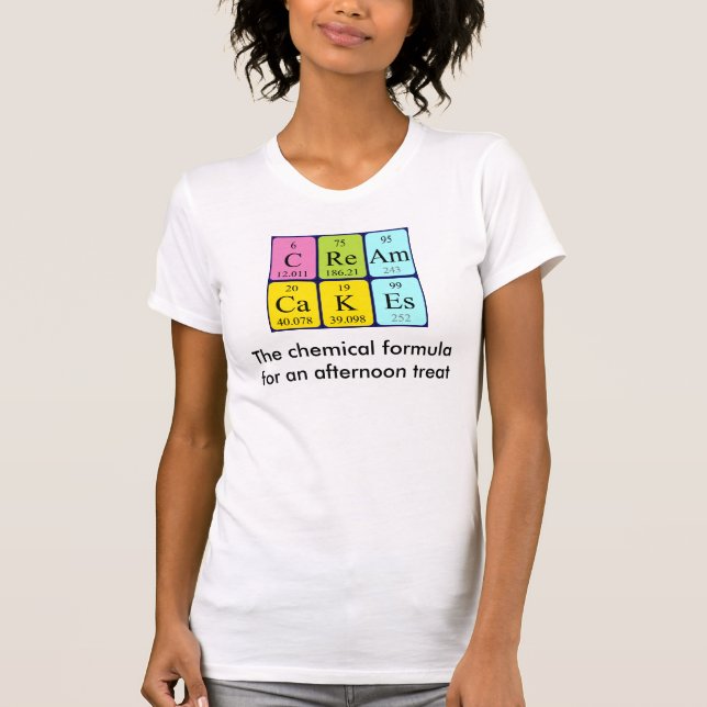 Camiseta Cream Faz mesa com expressão periódica (Frente)