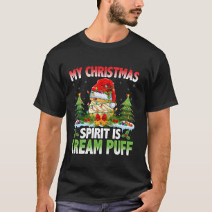 Camiseta Cream Puff Vestindo o Papai Noel Espírito de Natal