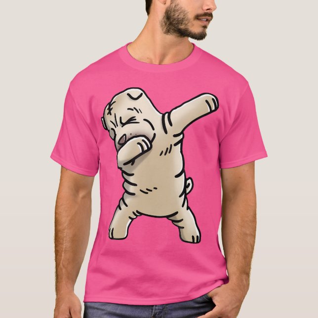 Camiseta Cream Shar Pei Dabbing Funny Dog Dab Dance (Frente)