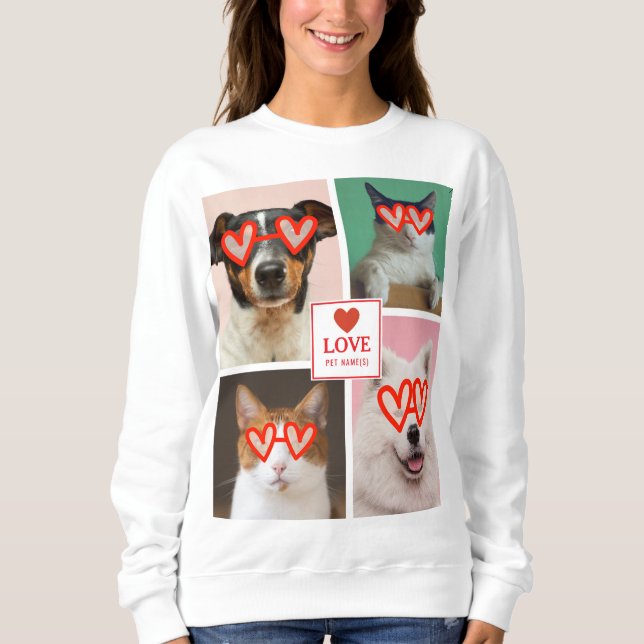 Camiseta Create Your Own 4 Pet Photo Valentine Collage (Frente)