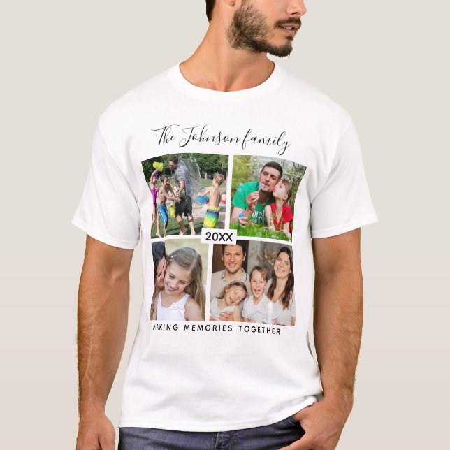 Camiseta Create Your Own 4 Photo Family Vacation Memories (Frente)