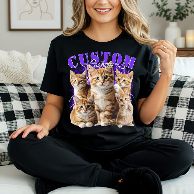Camiseta create your own cat or any pets 90s bootleg  (Criador carregado)
