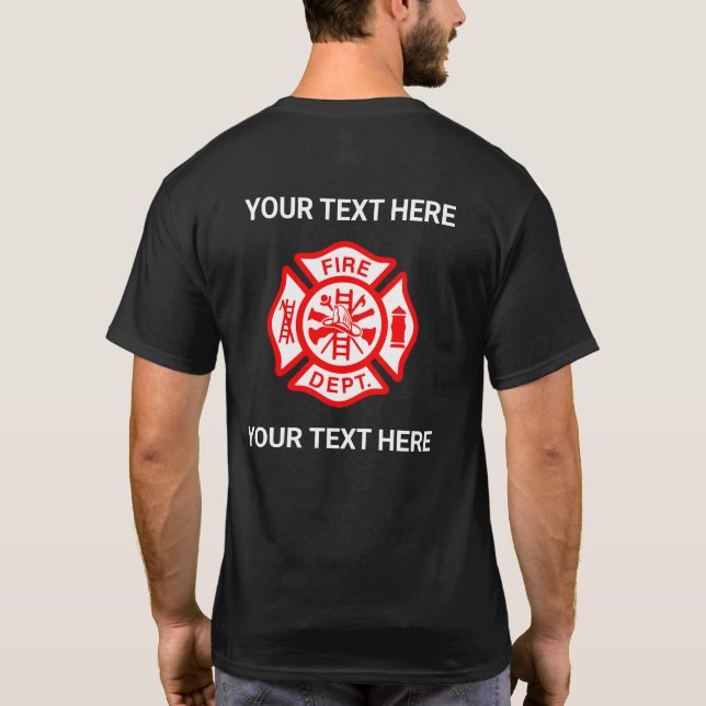 Camiseta Create Your Own Fire Department Logo  (Verso)