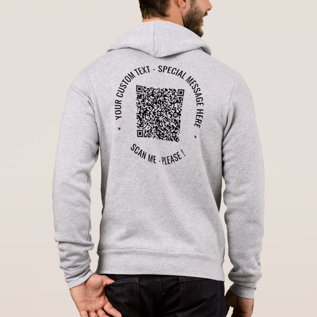Camiseta Create Your Own QR Code Hoodie Personalized Text (Verso)