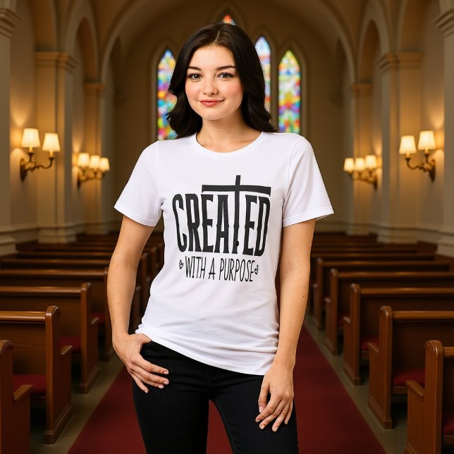 Camiseta Created With A Purpose Christian Identity Tee (Criador carregado)
