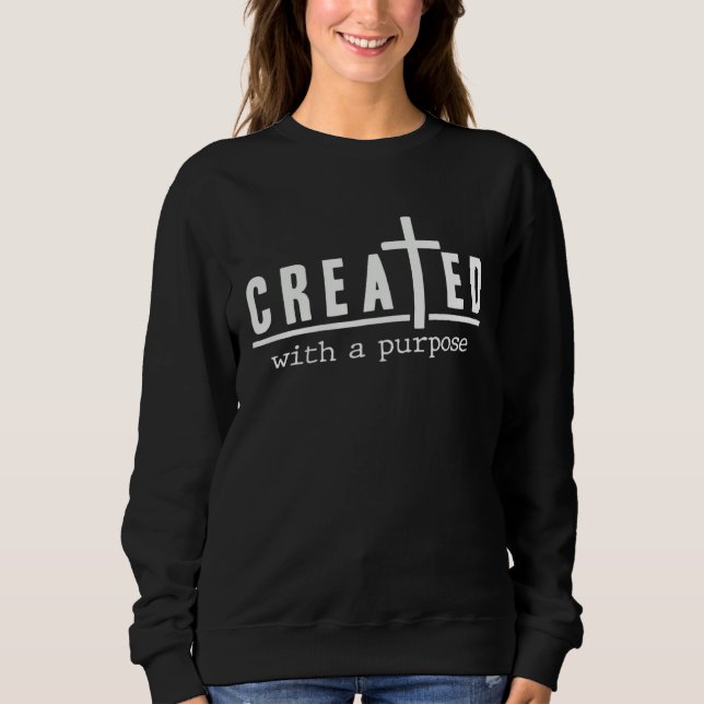 Camiseta Created With a Purpose Religious Christian Bible R (Frente)