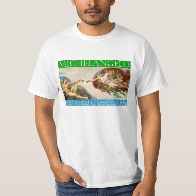 Camiseta Creation of Adam - Michelangelo, Sistine Chapel (Frente)