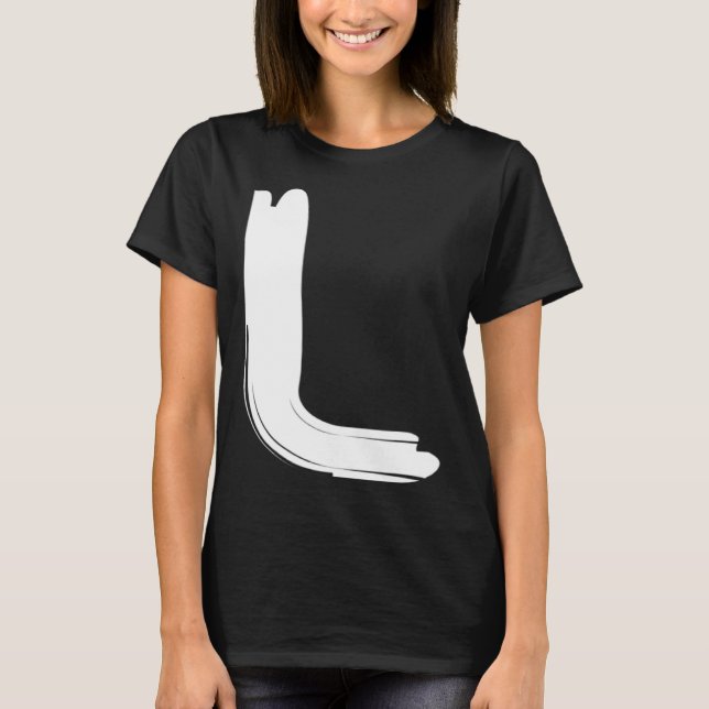Camiseta Creative Bold White Letter L   Alphabet  Marker (Frente)