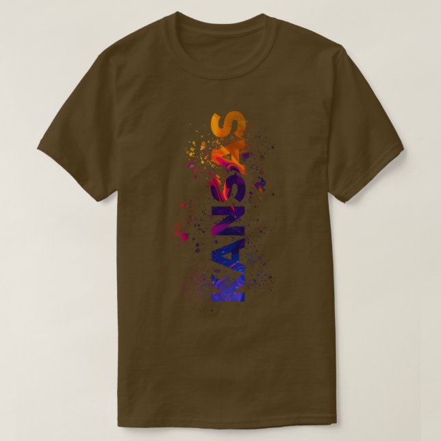 Camiseta Creative Colorful Kansas Design (Frente do Design)