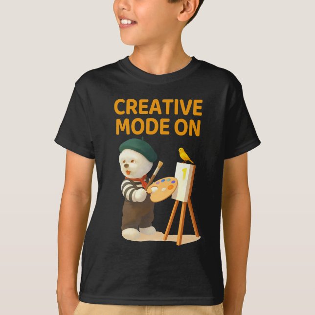 Camiseta Creative Mode On: Painter Bichon Dog Artist Art (Frente)