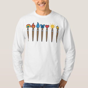 Camiseta Creative Paintbrush Emoji Art - Colorida Artista D