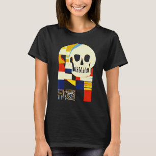 Camiseta Creative Patchwork Skull Abstrato Shapes Artful Gr