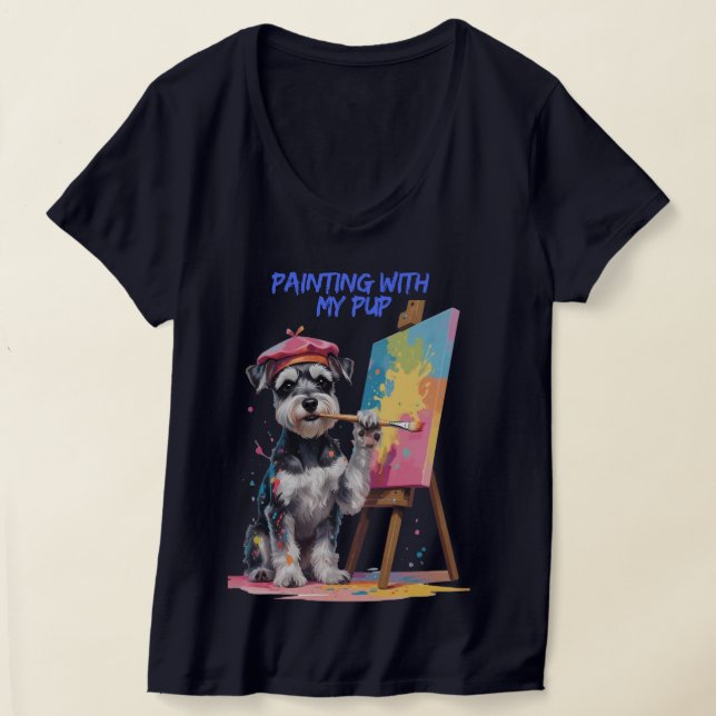 Camiseta Creative Pup – The Artistic Miniature Schnauzer (Postura )