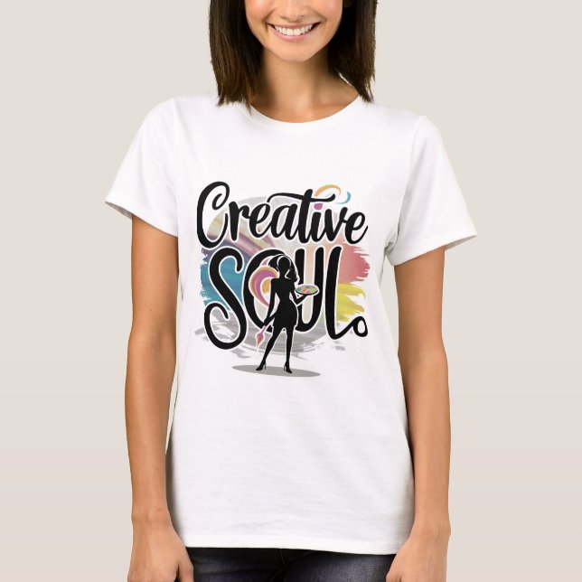 Camiseta Creative Soul Vintage, presente de mulher artístic (Frente)