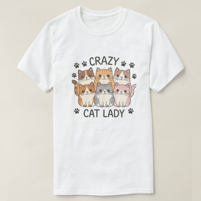 Camiseta creazy cat lady  (Frente do Design)