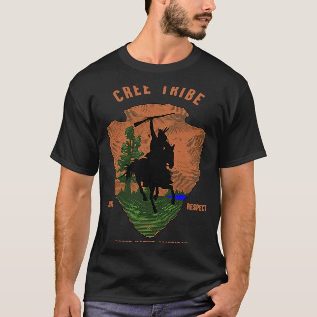Camiseta Cree Tribe Native American Vintage Arrow Re (Frente)