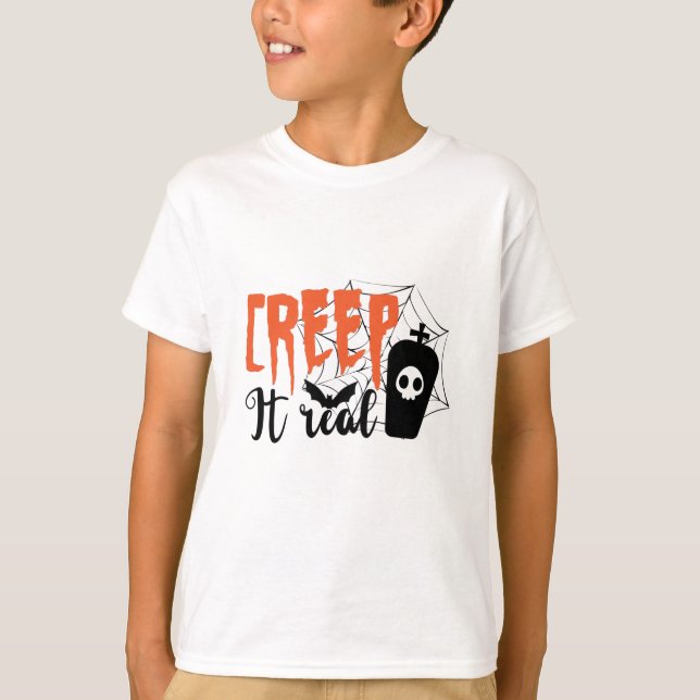 Camiseta Creep It Real Dia de as Bruxas engraçado Spooky (Frente)