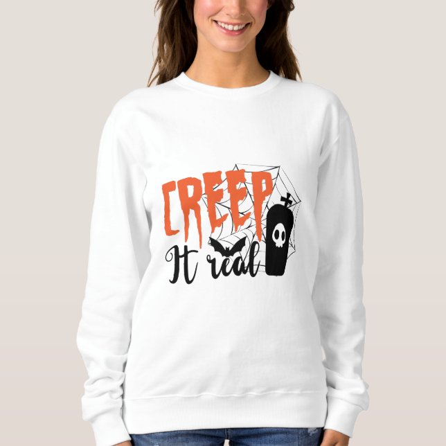 Camiseta Creep It Real Dia de as Bruxas engraçado Spooky (Frente)