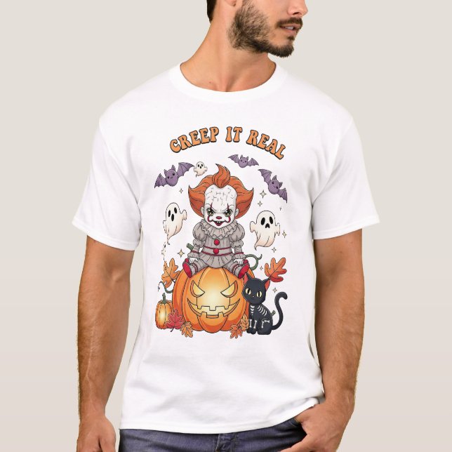 Camiseta Creep It Real Halloween Clown (Frente)