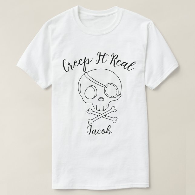 Camiseta Creep It Real Halloween mimado (Frente do Design)