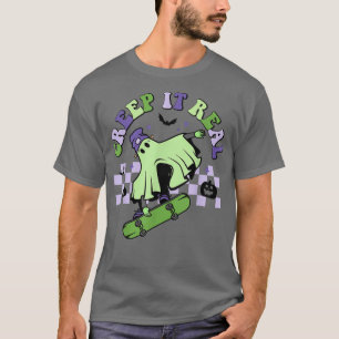 Camiseta Creep It Real Skateboard Ghost Halloween Funny Gro