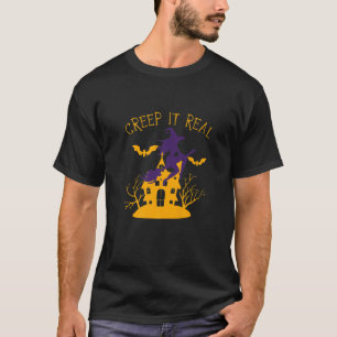 Camiseta Creep It Real Witch Broom Spooky Halloween