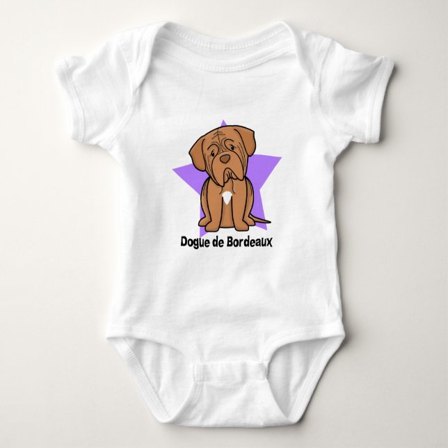 Camiseta Creeper de Kawaii Estrela Dogue de Bordéus Bebê (Frente)