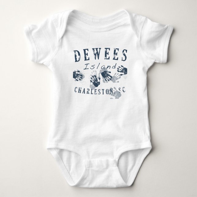 Camiseta Creeper do bebê da ilha de Dewees (Frente)