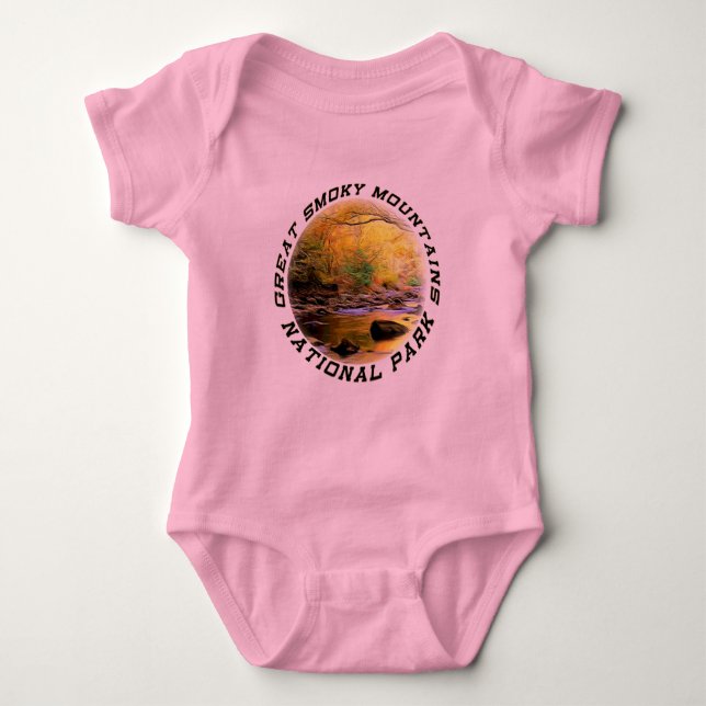 Camiseta Creeper do bebê de Great Smoky Mountains NP (Frente)