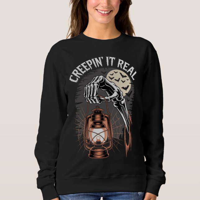 Camiseta Creepin É Uma Lanterna Gótica De Halloween (Frente)