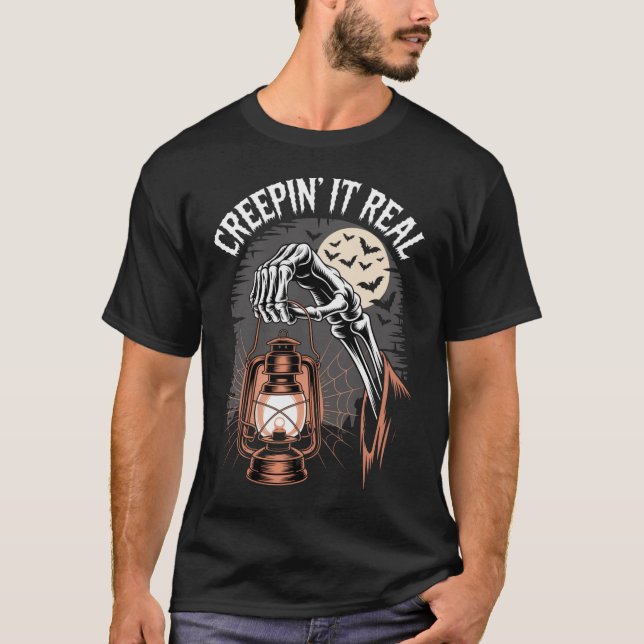 Camiseta Creepin É Uma Lanterna Gótica De Halloween (Frente)