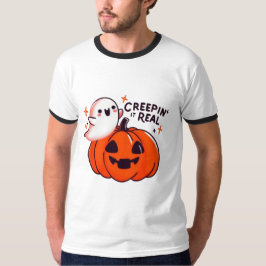Camiseta Creepin’ It Real - Friendly Ghost & Pumpkin