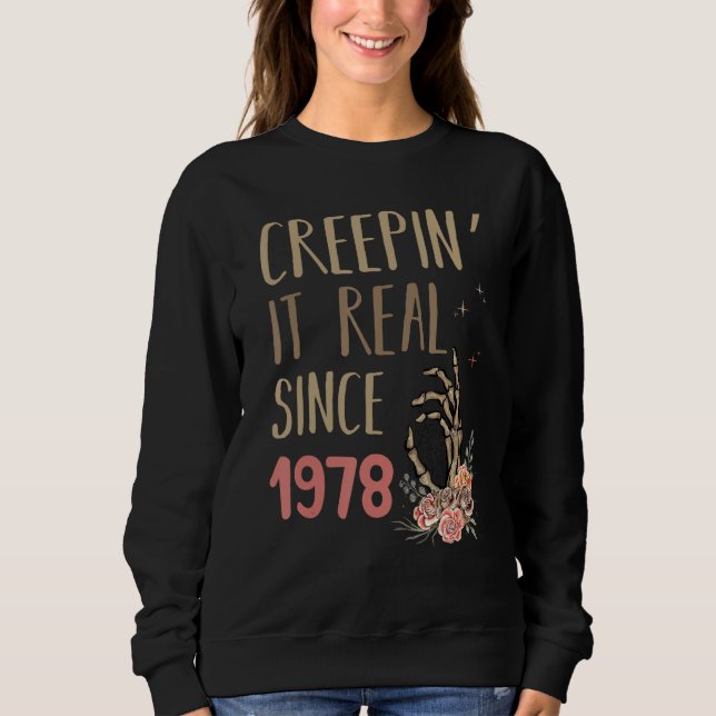 Camiseta Creepin It Real Since 1978 Spooky Halloween Retro (Frente)