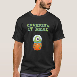 Camiseta Creeping It Real Cute Alien Halloween Monster Cree