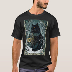 Camiseta Creepmas Vintage O Gato Yule Cartão Tarot Natal So