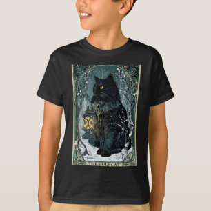 Camiseta Creepmas Vintage O Gato Yule Cartão Tarot Natal So