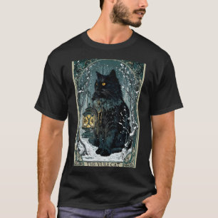 Camiseta Creepmas Vintage O Gato Yule Cartão Tarot Natal So