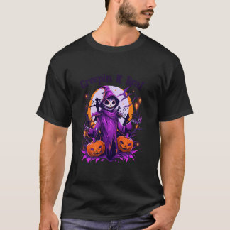 Camiseta Creepta Cabeça Real Esqueleto Bruxa Pumpkin Engraç
