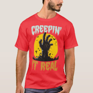 Camiseta Creepta Dia de as Bruxas engraçado Real Zombie Pun