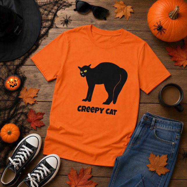 Camiseta Creepy Black Cat (Criador carregado)